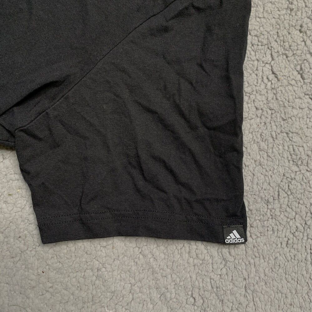 Adidas Men's XL T-shirt Recycled Big Logo Black Cotton S/S Size Extra Large - Picture 4 of 9